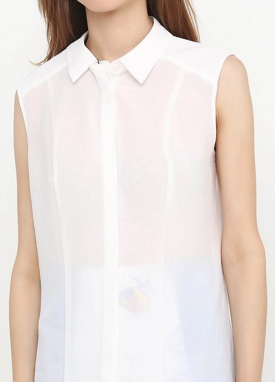 Однотонная блуза белого цвета 2 - интернет-магазин Natali Bolgar