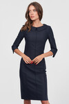 Платье-футляр с отложным воротником темно-синего цвета 1 - интернет-магазин Natali Bolgar