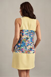 Комбинированное платье без рукавов с фигурной кокеткой 1 - интернет-магазин Natali Bolgar
