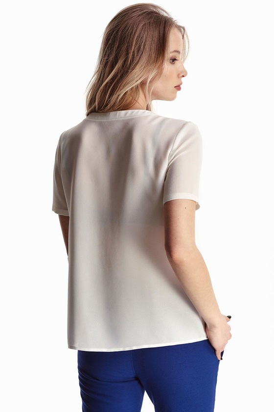 Белая блуза с коротким рукавом 1 - интернет-магазин Natali Bolgar