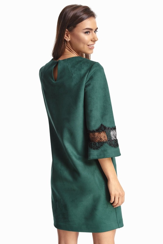Зеленое платье с кружевными вставками 2 - интернет-магазин Natali Bolgar
