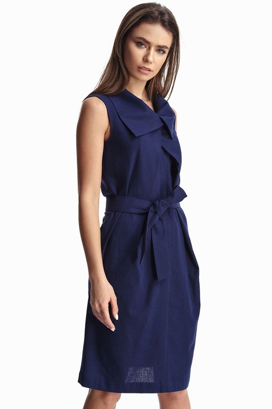 Льняное платье синего цвета  - интернет-магазин Natali Bolgar