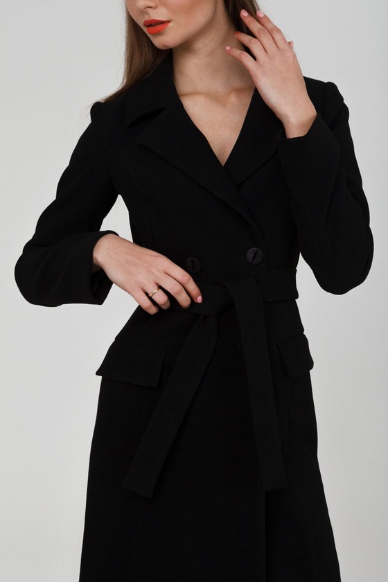 Классическое двубортное пальто с поясом 2 - интернет-магазин Natali Bolgar