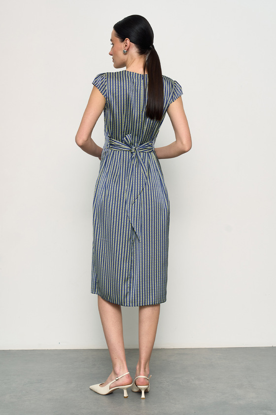 Платье с поясом в геометрический принт 1 - интернет-магазин Natali Bolgar