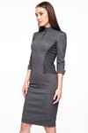 Платье темно-серого цвета с контрастной вставкой 2 - интернет-магазин Natali Bolgar