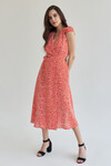 Красное платье на запах с цветочным принтом  - интернет-магазин Natali Bolgar