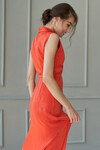 Платье кораллового цвета на запах  1 - интернет-магазин Natali Bolgar
