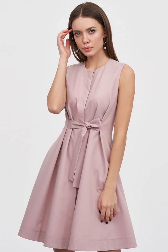 Платье пудрового цвета с поясом 1 - интернет-магазин Natali Bolgar