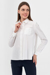 Асимметричная блуза белого цвета 1 - интернет-магазин Natali Bolgar