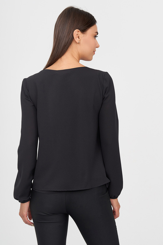 Блуза чорного кольору із мережевими вставками 1 - интернет-магазин Natali Bolgar