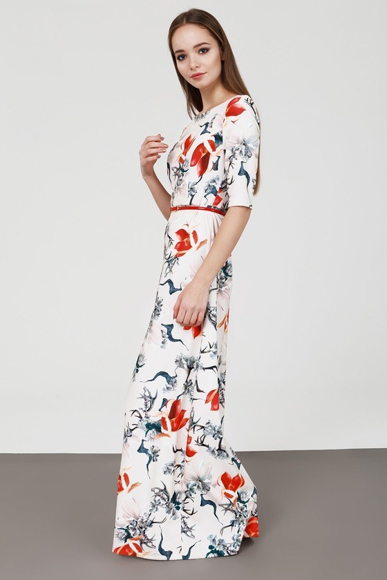 Изысканное платье с цветочным принтом 2 - интернет-магазин Natali Bolgar