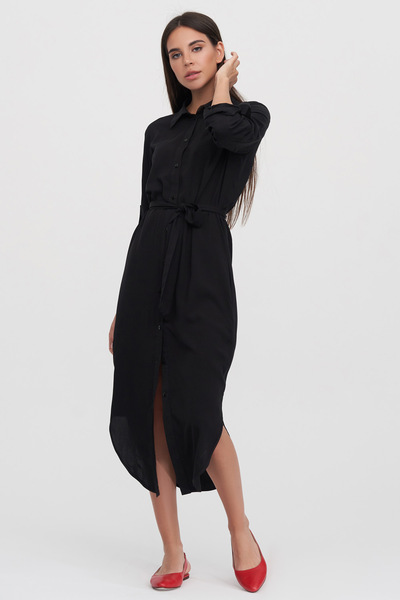 Платье-рубашка черного цвета  – Natali Bolgar