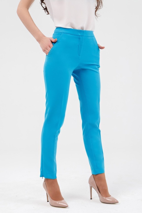 Классические брюки лазурно-голубого оттенка 3 - интернет-магазин Natali Bolgar
