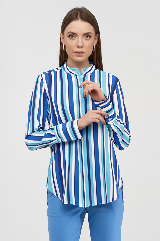 Блуза в полоску с широкими манжетами 1 - интернет-магазин Natali Bolgar