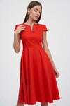 Платье с расклешенной юбкой красного цвета 1 - интернет-магазин Natali Bolgar