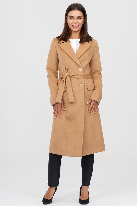 Классическое двубортное пальто цвета кэмел 3 - интернет-магазин Natali Bolgar