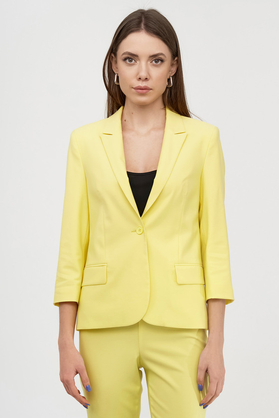 Жакет лимонного цвета с декоративными карманами 1 - интернет-магазин Natali Bolgar