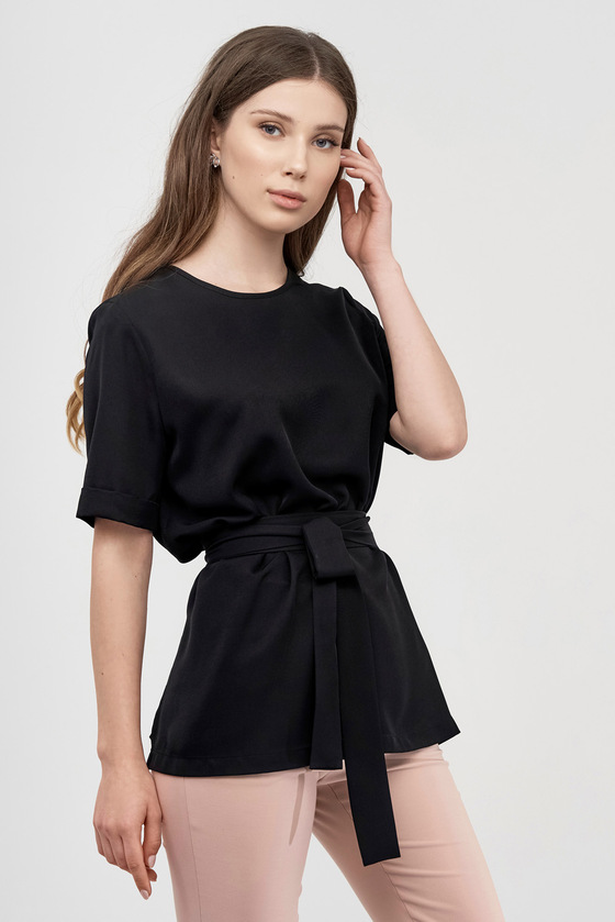 Блуза черного цвета с разрезами 2 - интернет-магазин Natali Bolgar