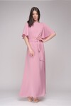 Платье макси розового цвета с поясом 1 - интернет-магазин Natali Bolgar
