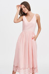 Платье-миди розового цвета с вышивкой  1 - интернет-магазин Natali Bolgar