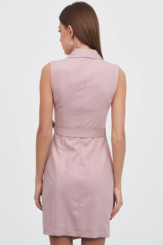Платье-жилет на запах пудрового цвета 2 - интернет-магазин Natali Bolgar
