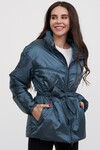Куртка синего цвета с поясом 1 - интернет-магазин Natali Bolgar