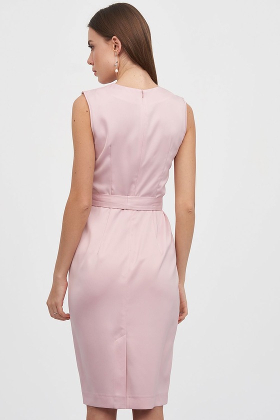 Платье-футляр из атласа розового цвета 2 - интернет-магазин Natali Bolgar