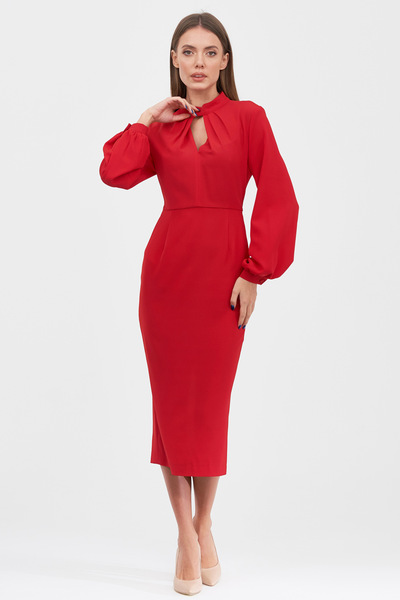 Платье красного цвета с вырезом  – Natali Bolgar