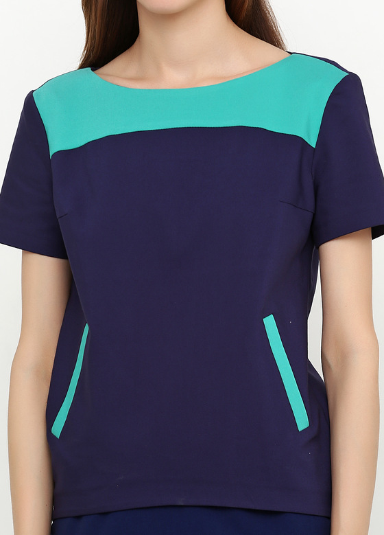 Блуза синього кольору 2 - интернет-магазин Natali Bolgar