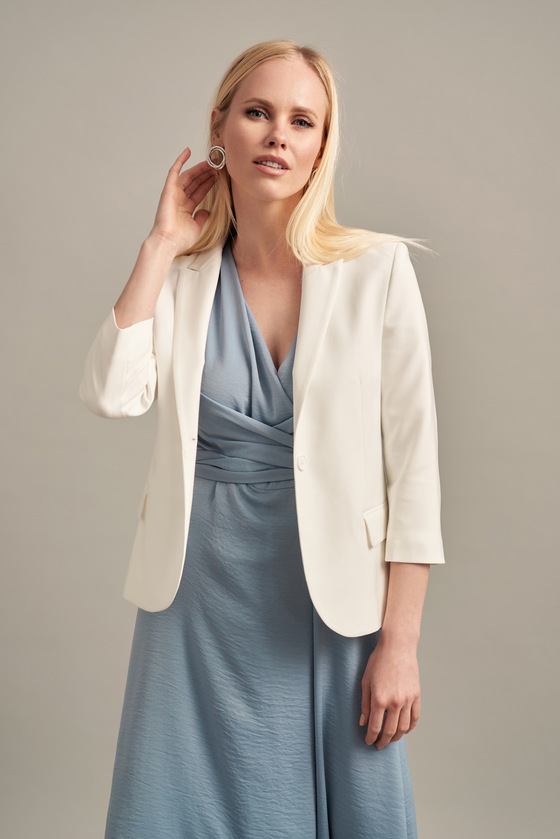 Жакет белого цвета с декоративными карманами 1 - интернет-магазин Natali Bolgar