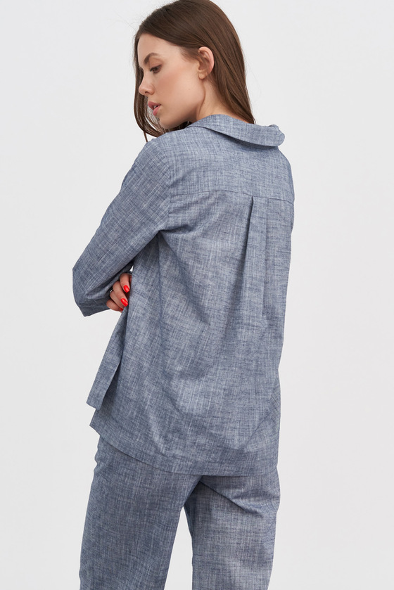 Льняная блуза серого цвета 1 - интернет-магазин Natali Bolgar