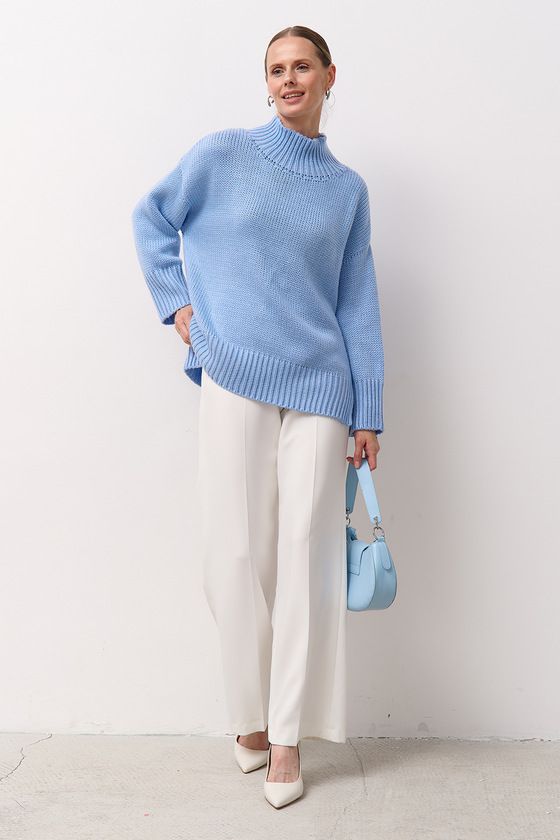 Блакитний светр у стилі оверсайз 1 - интернет-магазин Natali Bolgar