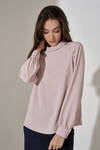 Блуза пудрового цвета с воротником-стойкой - интернет-магазин Natali Bolgar