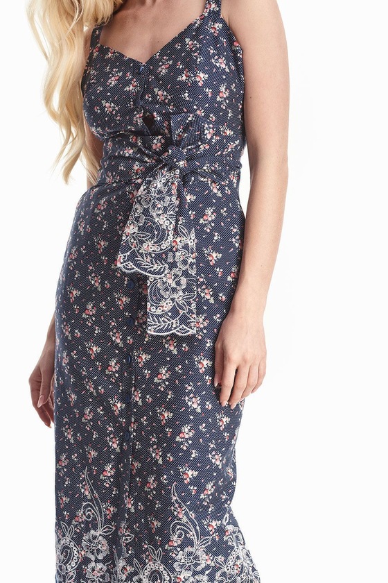 Платье с поясом в цветочном принте 4 - интернет-магазин Natali Bolgar