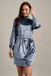 Бархатное платье голубого цвета - интернет-магазин Natali Bolgar