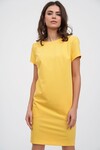 Прямое платье с карманами желтого цвета 1 - интернет-магазин Natali Bolgar
