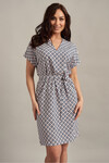 Платье с принтом ромбы с V-образным вырезом 1 - интернет-магазин Natali Bolgar