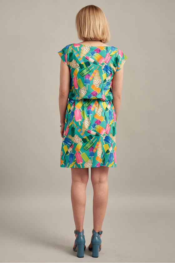 Платье с принтом с асимметричным низом  5 - интернет-магазин Natali Bolgar