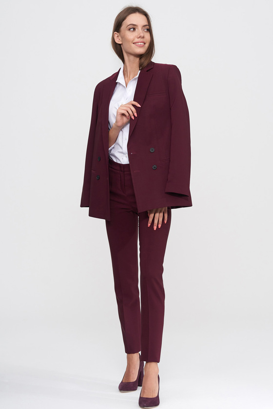 Зауженные брюки бордового цвета 3 - интернет-магазин Natali Bolgar