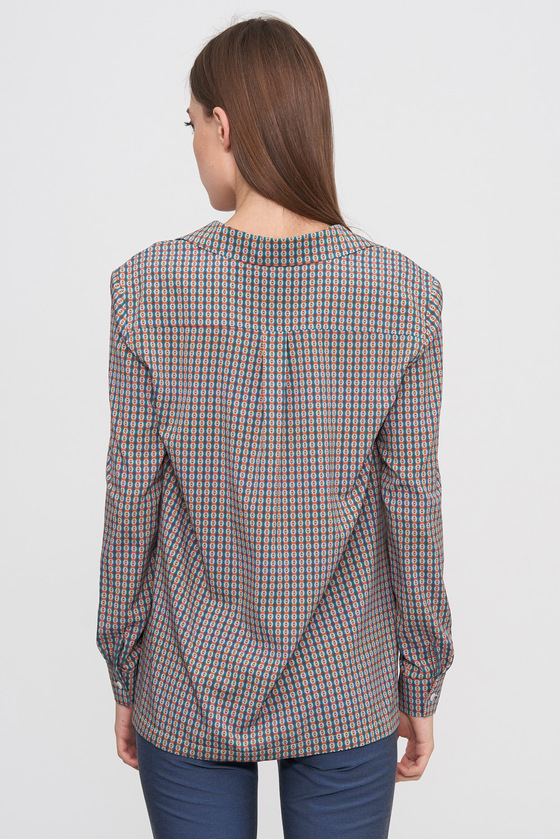 Асимметричная блуза в геометрическом принте 1 - интернет-магазин Natali Bolgar