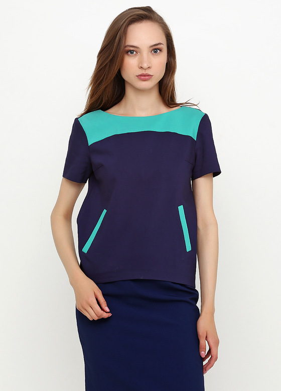 Блуза синього кольору - интернет-магазин Natali Bolgar