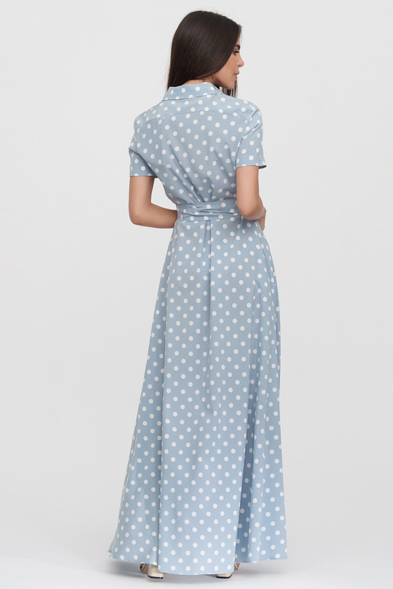 Платье-рубашка голубого цвета в горох 2 - интернет-магазин Natali Bolgar