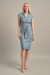 Платье-футляр нежно-голубого цвета с декоративным поясом 3 - интернет-магазин Natali Bolgar