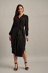 Платье-рубашка с поясом черного цвета 5 - интернет-магазин Natali Bolgar
