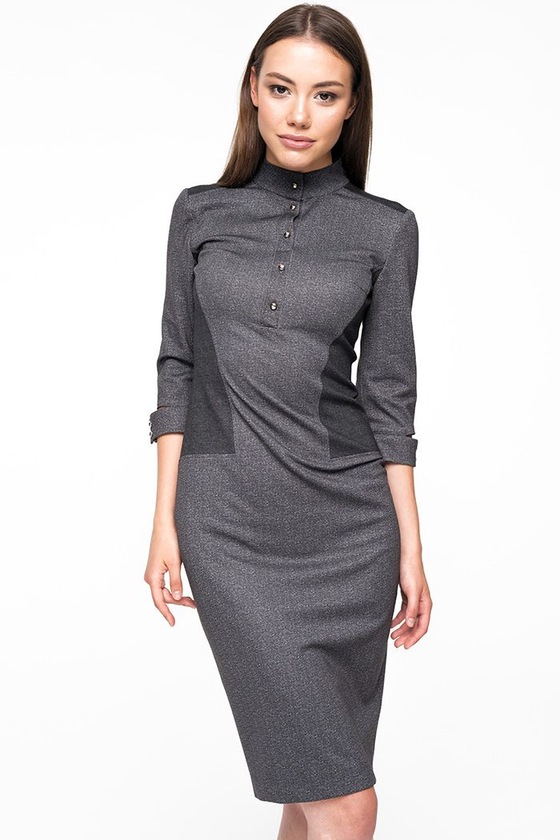 Платье темно-серого цвета с контрастной вставкой 3 - интернет-магазин Natali Bolgar