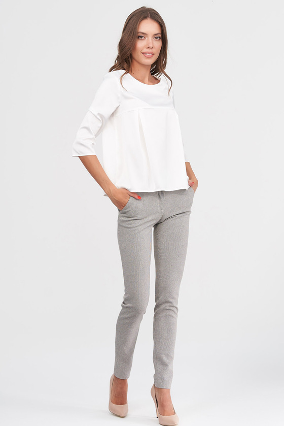 Блуза белого цвета с защипами 2 - интернет-магазин Natali Bolgar