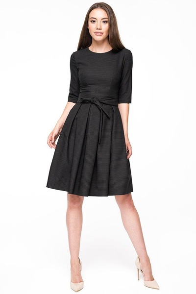 Женственное платье черного цвета в принте  – Natali Bolgar