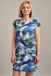 Свободное платье с крупным принтом со спущенной линией плеча 4 - интернет-магазин Natali Bolgar
