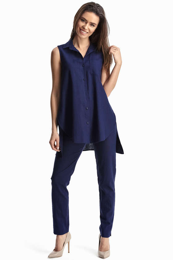 Свободная блуза синего цвета 2 - интернет-магазин Natali Bolgar