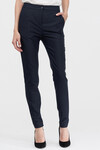 Зауженные брюки темно-синего цвета с дополнительными застежками 1 - интернет-магазин Natali Bolgar